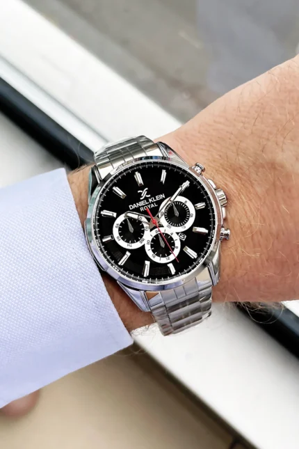 Erkek Kol Saati 3 Atm Su Geçirmez Gümüş Renk Çelik Kordon +